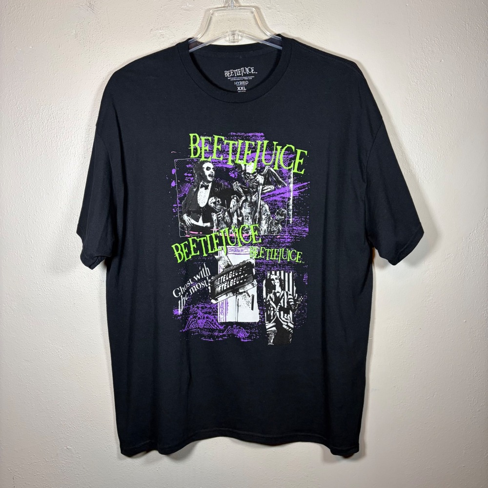Beetlejuice Graphic T-Shirt Men XXL Black Hybrid Apparel Ghost With The Most TEE
